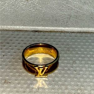 Beautiful golden leather ring